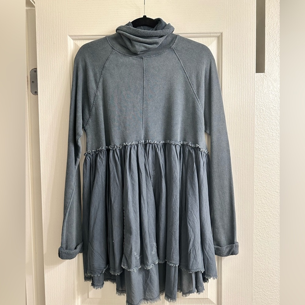 Free People Blue Long Sleeve Tunic